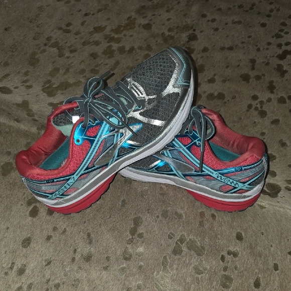 Brooks Pink and Blue Athletic Shoes with Cushioned Midsole - Picture 1 of 9